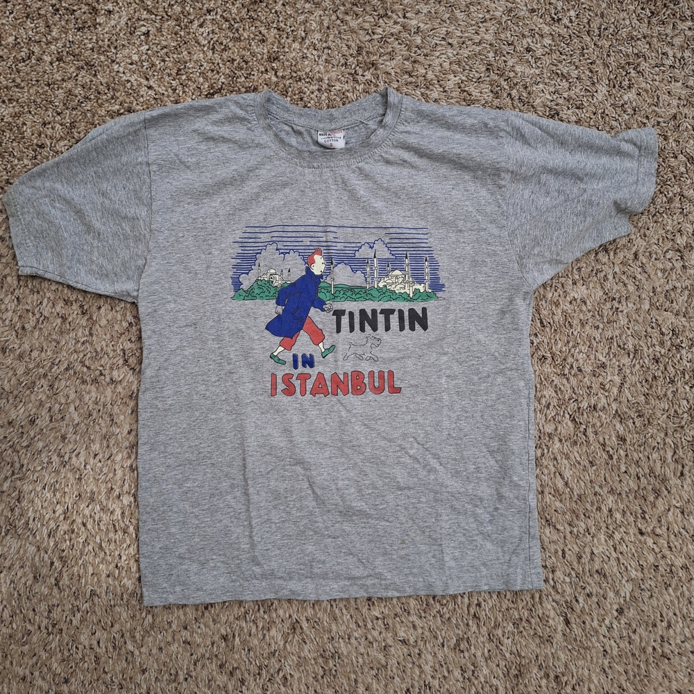 Tintin In Istanbul Adventure Gray T-Shirt